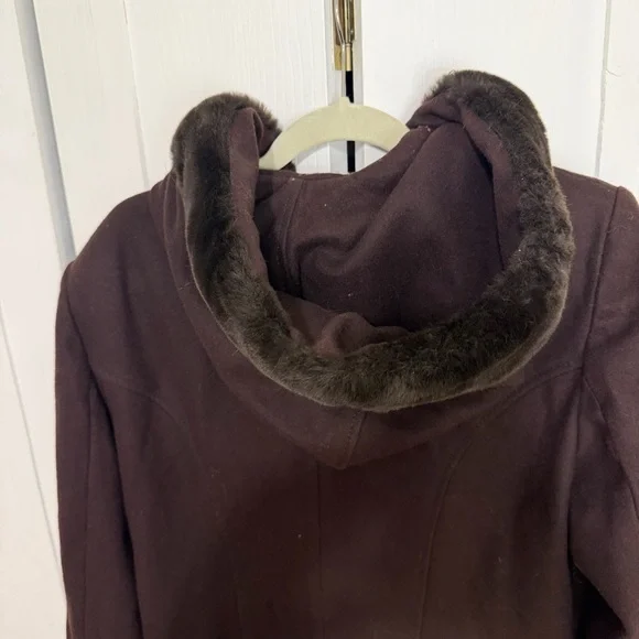 DonnyBrook Faux Fur Trimmed Wool Coat - Picture 6 of 7